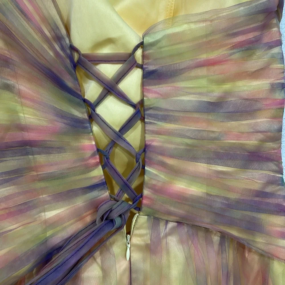 VIP GIRL WOMEN GOLD ASYMMETRICAL ONE SHOULDER GOWN SZ 6 - Picture 12 of 15